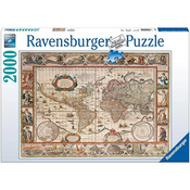 Ravensburger puzzle (slagalice) 2000pcs- Mapa sveta iz 1650te RA16633