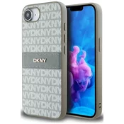 Ovitek DKNY Case Repeat Texture Pattern with Tonal Stripe for iPhone 16e beige (DKHCPSE4PRTHSLE)