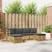 Setovi sofa 6 pcs Bijela i antracit 245 x 122,5 x 73 cm