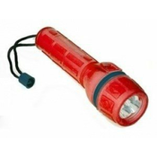 RX4050#03228 svetilka profesionalna 3 LED 2AA Battery prosojna rdeča