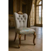 Casa Padrino luxury baroque dining room chair with rhinestones gray/turquoise/brown/gold - Dining room furniture in baroque style - Luxury furniture in baroque style - Baroque furniture