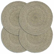 Podmetaci 4 kom obicni/sivi 38 cm okrugli od jute