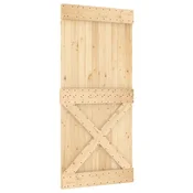 Vidaxl Drsna vrata NARVIK Naravna in črna 95 x 210 cm (213,5 cm)