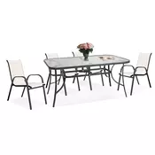 Larkadia 4+1 set vrtnega pohištva s kovinskim okvirjem cappuccino