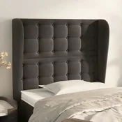 Vidaxl vidaXL Vzglavje s krilci temno sivo 103x23x118/128 cm žamet