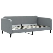 Vidaxl Raztegljiva postelja svetlo siva 100x190 cm blago