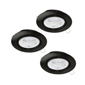 Eglo 901755 - SET 3x LED Vgradna svetilka FAVAZZINA 1xGU10/4W/230V črna