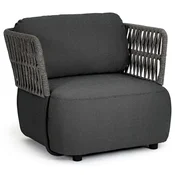 Casa Padrino luxury garden armchair anthracite/gray/black 92 x 86 x H. 79 cm - Weatherproof garden armchair - Patio armchair - Garden furniture - Patio furniture - Outdoor furniture