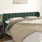 Vidaxl vidaXL Vzglavje s krilci temno zeleno 203x23x78/88 cm žamet