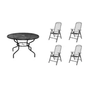 eoshop Kovinski vrtni set Eoshop 47: miza + 4 nastavljivi stoli