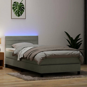 vidaXL vidaXL Box spring postelja z vzmetnico Svetlo siva 80x210 cm žamet, (21791489)