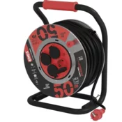 Emos kolutni podaljšek, 50 m, 4 vtičnice, guma-neopren, 230V, 1,5 mm2, zunanji, črn (P19223)