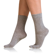 Bellinda COTTON COMFORT SOCKS - Womens cotton socks with comfortable hem - gray highlights