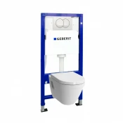 WC SET - Geberit ugradni vodokotlic sa zid nos.+ Geb beli taster+Vitra S50 konz. wc šolja+wc soft close daska