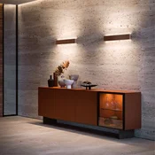 Linea Light LED stenska svetilka Box W2 bi-emisija, W 61,9 cm, črna, 2700 K - Dnevna soba/jedilnica - Kovina