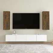 vidaXL TV stojalo, komplet 2 kosov, dimljen hrast, 30,5 x 30 x 90 cm