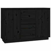 Komoda crna 111 x 34 x 75 cm od masivne borovine