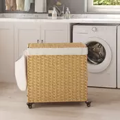 Songmics Košara za perilo 66x33x60 cm naravna