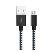 shumee Pleteni kabel za hitro polnjenje mikro USB kabel 3 m pletenica črne barve