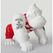 Casa Padrino XXL decorative sculpture gorilla monkey white/red/black H. 104 cm - XXL decorative figure