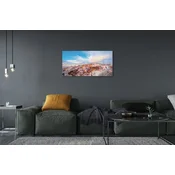 tulup.si Slika na akrilnem steklu Grčija panorama mesta sončnem zahodu 100x50 cm 4 obešalnika