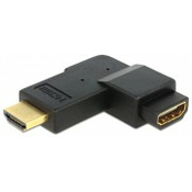 Adapter HDMI M - HDMI Ž 19-pin kotni levi Delock