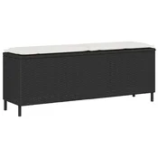 Vidaxl Vrtna klop z blazino črna 110x30x40,5 cm