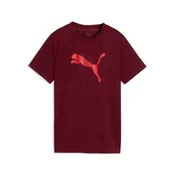 PUMA Train All Day Essentials Cat Logo Tee Youth, Shop, Garnet Glow, 11-12Y