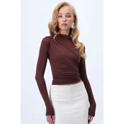 Trend Alaçati Stili Majica čokolada