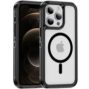 Overboard Ovitek za iPhone 12 Pro Max z okvirjem, odporen na MagSafe, prozoren/črn