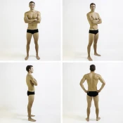 Mens swimsuit finis aquashort solid black 24