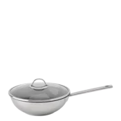 Wok s steklenim pokrovom O 28 cm — Orion Inox - 600252