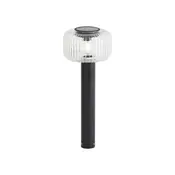 Moderna zunanja svetilka črna z rebrastim steklom, vklj. LED solarna IP65 - Ribble Mushroom