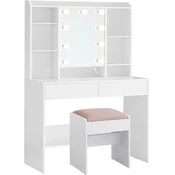 Songmics Toaletna mizica 40x80x140 cm bela