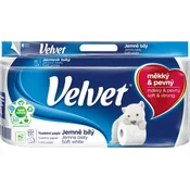 Žametno mehak bel toaletni papir - 8 rolic
