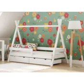 Drveni Deciji Krevet Tipi Plus - Beli - 190x90 cm