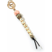 Generic Leopard print silicone bead keychain fashion bag pendant keychain gift for mom, sister, aunt, (21066438)