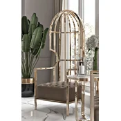 Casa Padrino luxury armchair gray/gold 78 x 78 x H. 156 cm - Living room armchair - Hotel armchair - Living room furniture - Hotel furniture - Luxury furniture