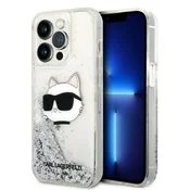 Karl Lagerfeld Glitter Choupette Head etui za iPhone 14 Pro 6.1 srebrno