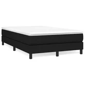 Vidaxl Posteljni okvir z vzmetmi črn 120x200 cm blago