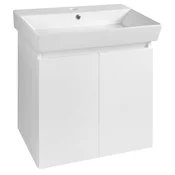 AQUALINE Bela kompaktna kopalniška omarica PANEDA s predali 55x55x34,2 cm