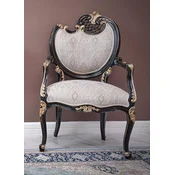 Casa Padrino luxury baroque armchair right side gray/black/gold - Baroque furniture - Made in Italy