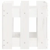 Vrtna sadilica s izgledom ograde bijela 30x30x30 cm od borovine