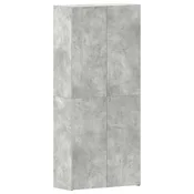 Vidaxl omara za čevlje z vrati Siva 80 x 35.5 x 180 cm Konstruiran les
