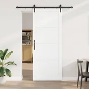 vidaXL Drsna vrata ORKDAL 93 x 232 cm Inženirski les Bela in črna