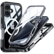 Overboard Ovitek za iPhone 16, odporen proti udarcem, s steklom, za MagSafe, črn