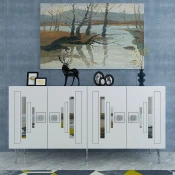Hanah Home Konzolni sto Seduna, 150x75x35 cm, Belo-srebrne boje