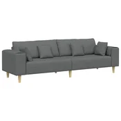 Vidaxl Kavč z blazino Temno siva 250 x 77 x 76 cm blago