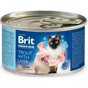 Brit Konzervirana postrv in jetra v pločevinki Premium by Nature 200g
