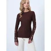 Trend Alaçati Stili Majica  temno rjava